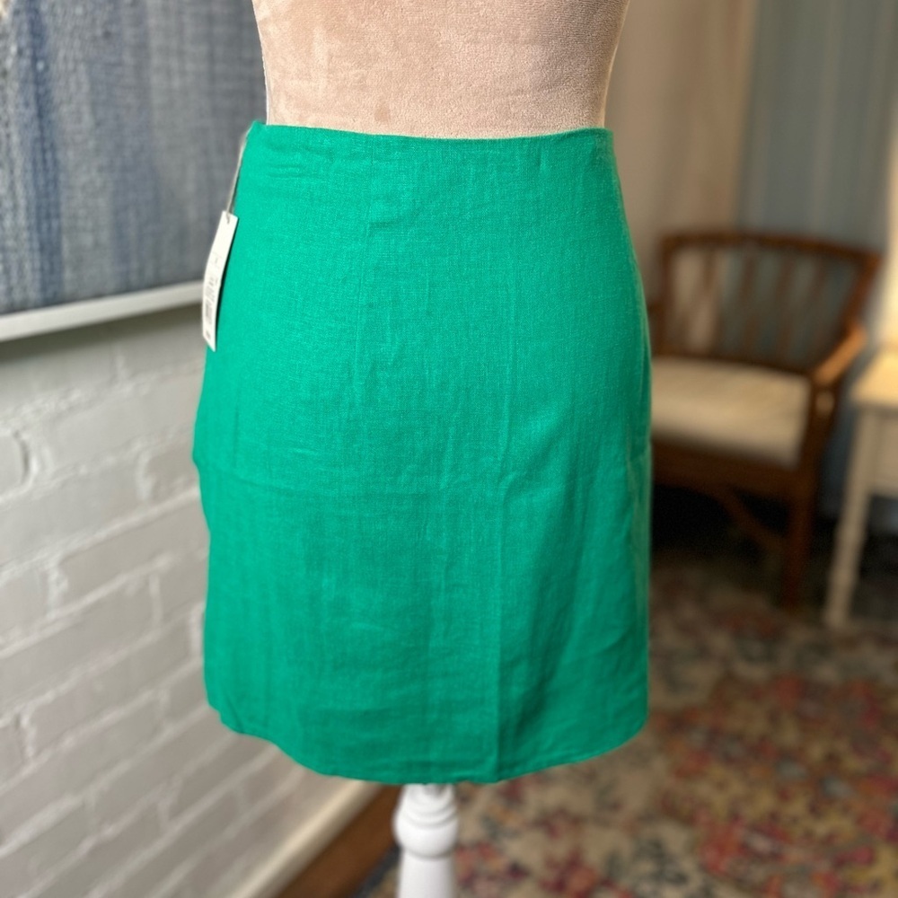 NWT A New Day Green Linen Blend Mini Skirt - Picture 9 of 12